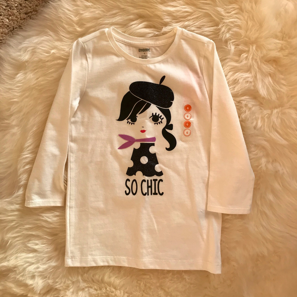 Gymboree Long Sleeve White Tshirt, size 7